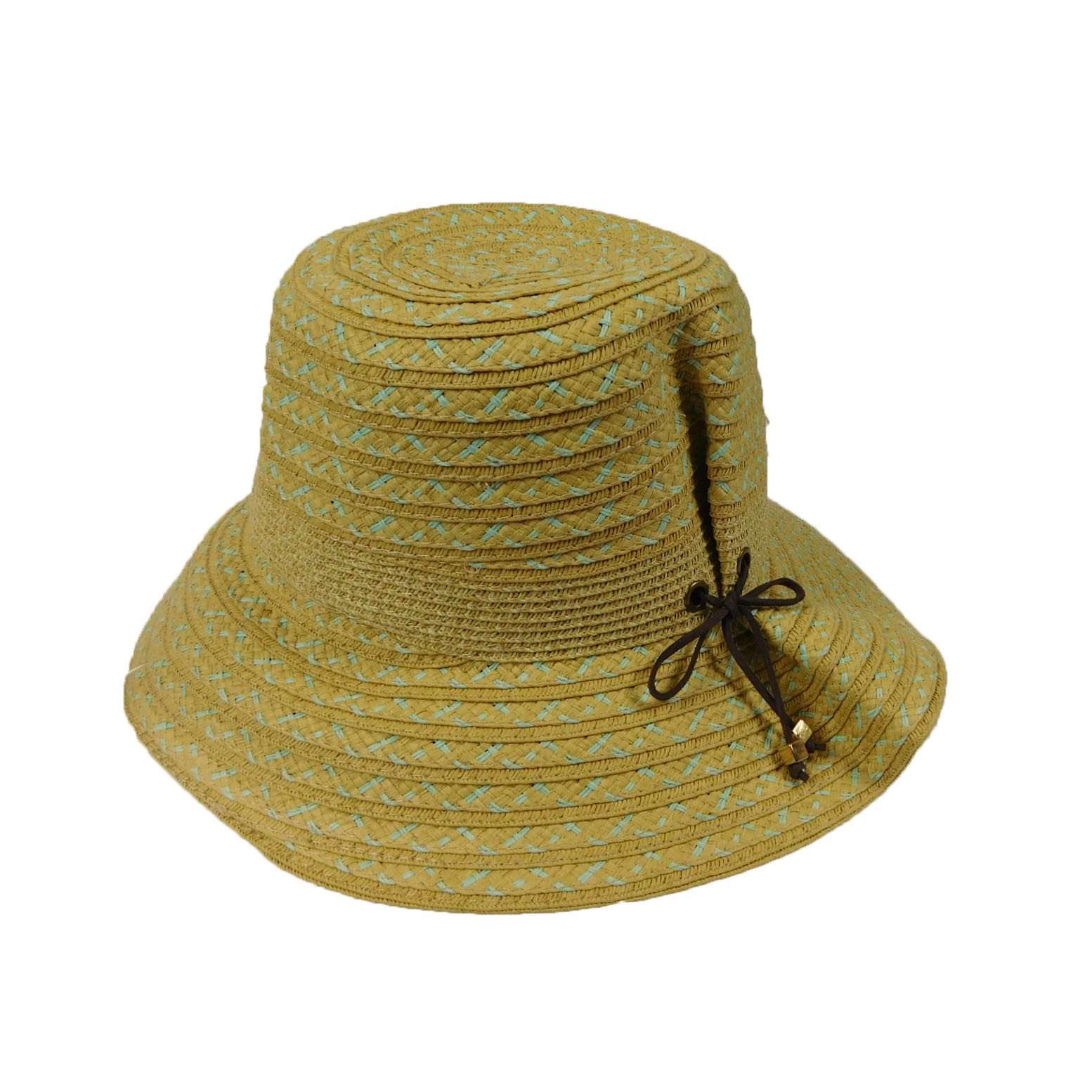 Summer Cloche with Wax Cord - Cappelli Straworld Cloche Cappelli Straworld csw220tn Tan  