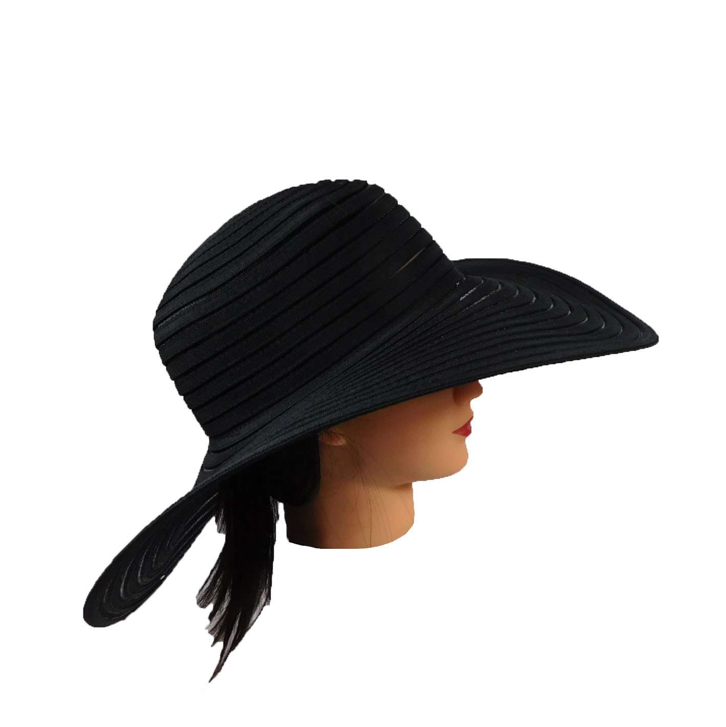 Ribbon and Mesh Elegant Floppy Hat, Floppy Hat - SetarTrading Hats 
