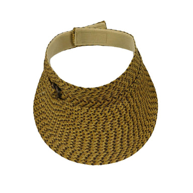Straw Sun Visor with Belt Buckle Accent - Jeanne Simmons Accessories Visor Cap Jeanne Simmons Accessories