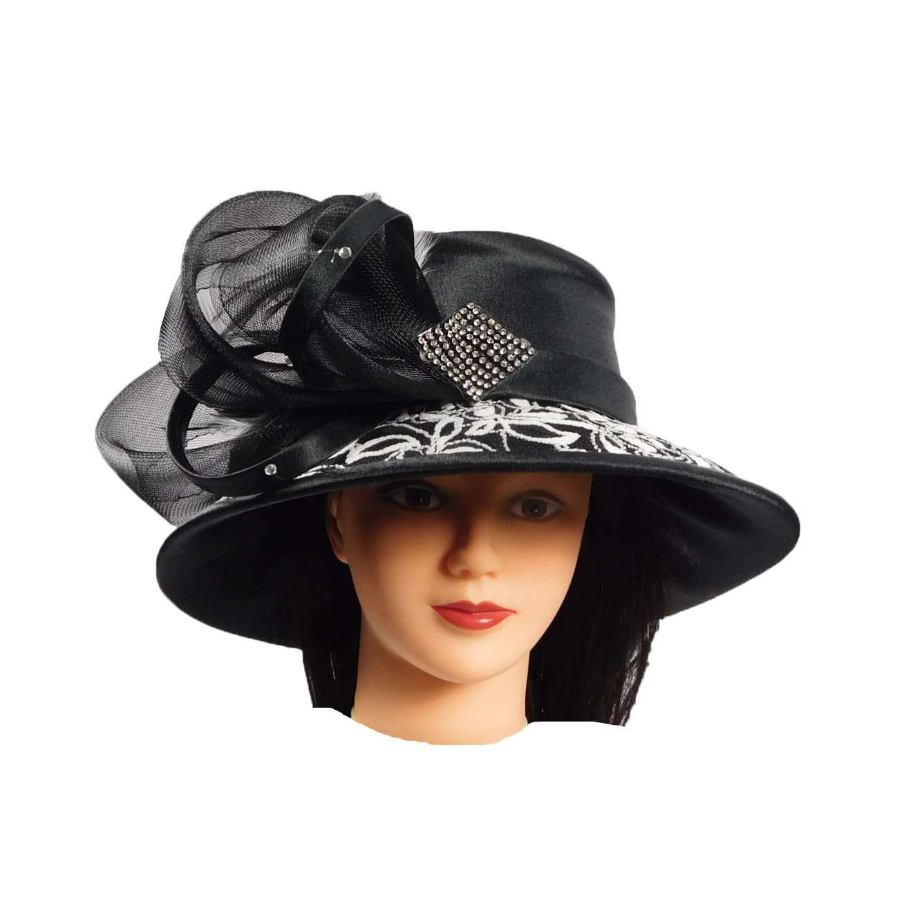 Stunning Black Satin Dress Hat Dress Hat Something Special LA    
