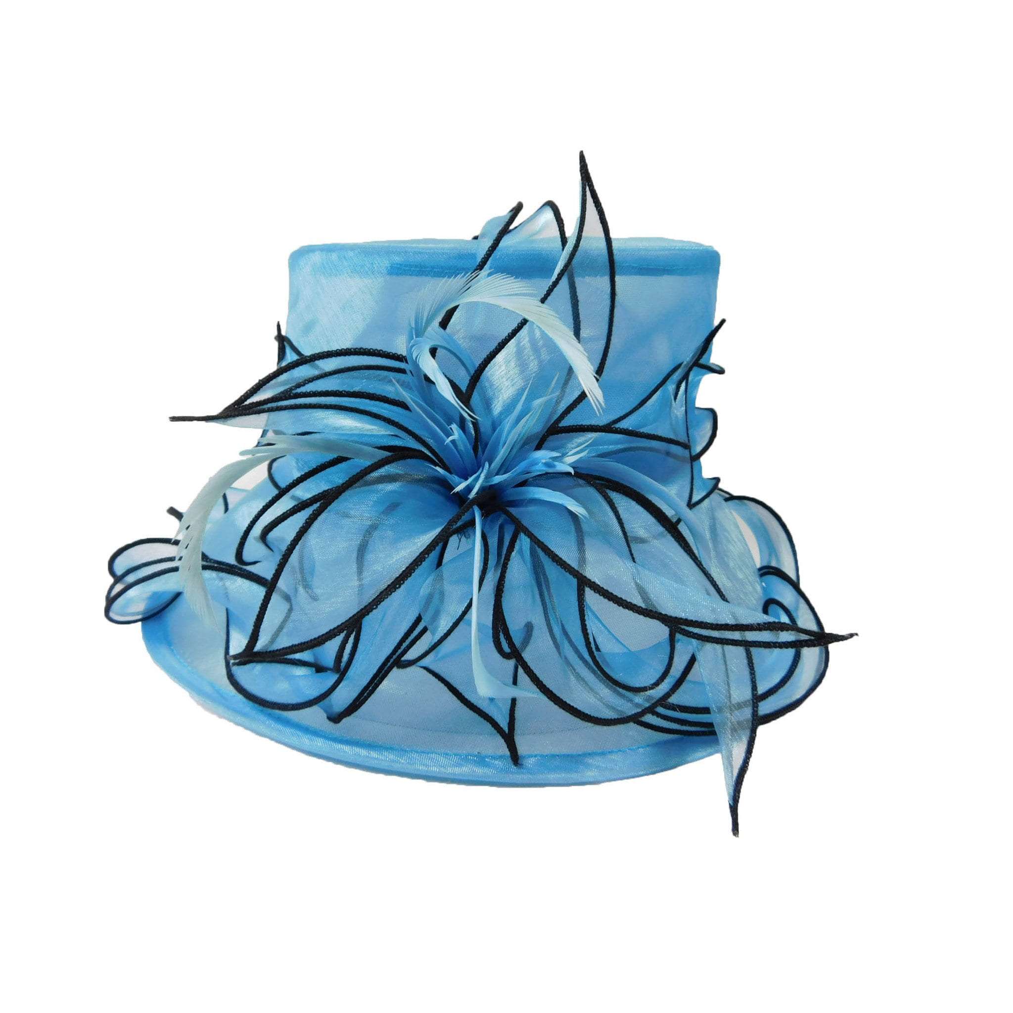 Organza Hat with Twisted Ribbon Dress Hat Something Special LA WSSK753TQ Turquoise  