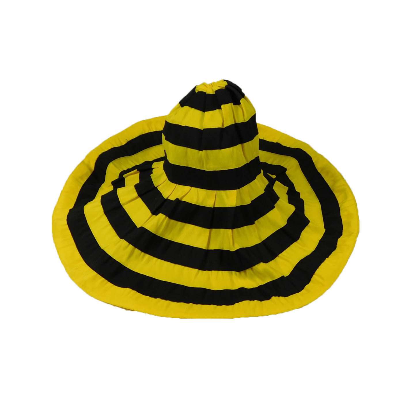 Super Wide Brim Sun Hat - Jeanne Simmons Hats Wide Brim Sun Hat Jeanne Simmons JS9518 Black / Yellow Medium (57 cm) 