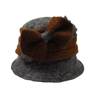 Little Two Tone Cloche with Bow, Beanie - SetarTrading Hats 