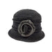 Boiled Wool Pleated Hat Beanie Jeanne Simmons WWBW244CL Charcoal  