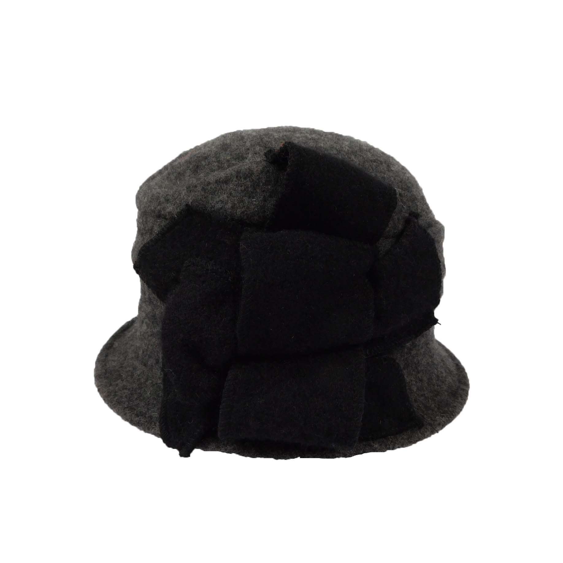Two Tone Boiled Wool Cloche Beanie Jeanne Simmons WWBW240CL Charcoal  