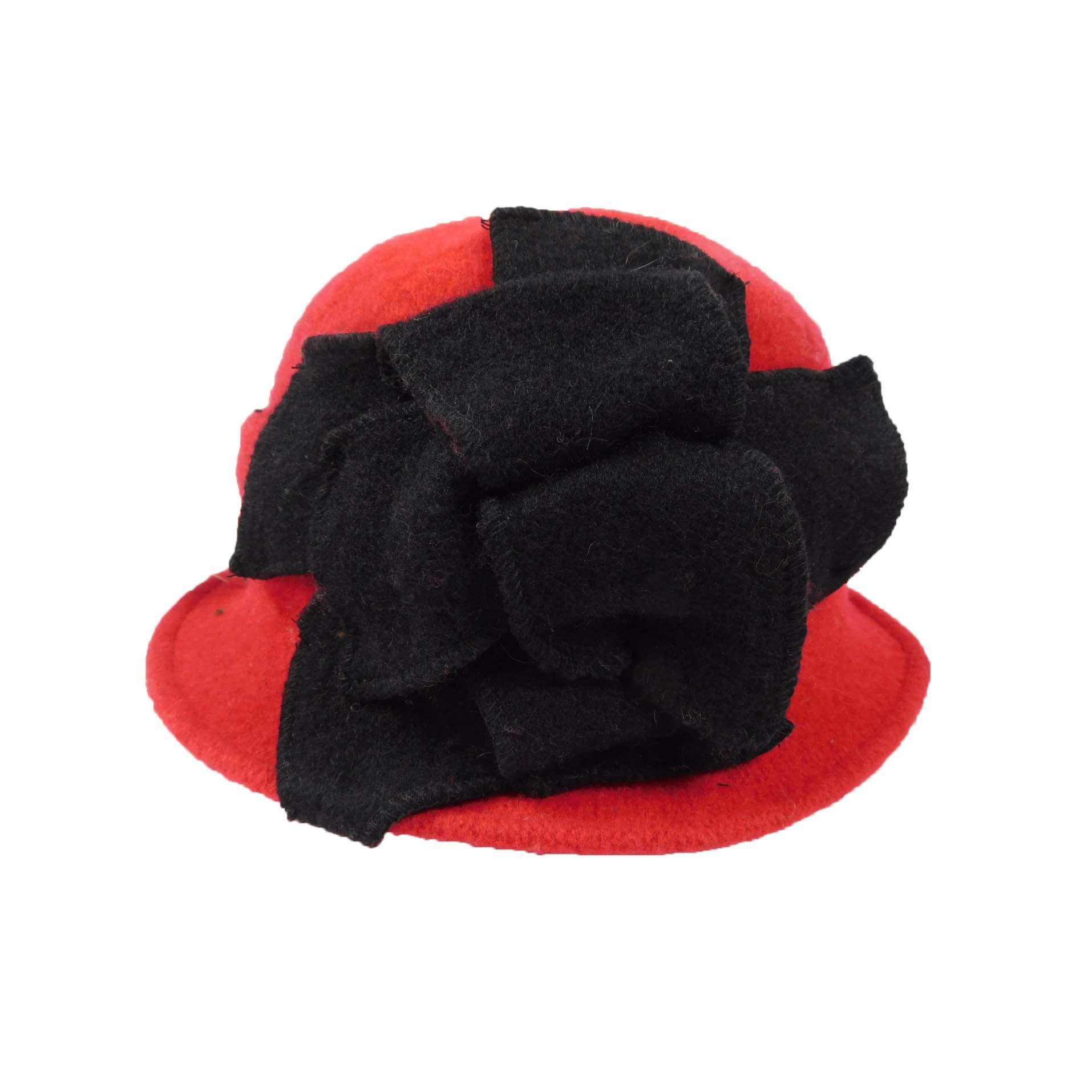Two Tone Boiled Wool Cloche Beanie Jeanne Simmons js7586rd Red  