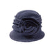 Navy Boiled Wool Pleated Beanie Beanie Boardwalk Style Hats    