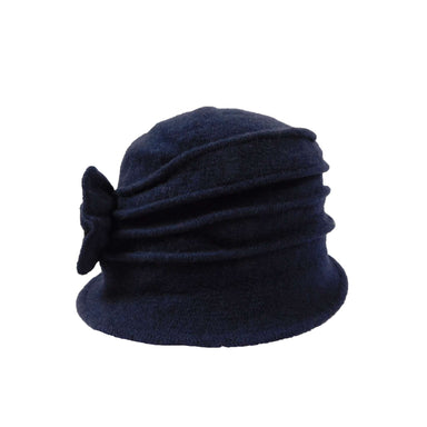 Navy Boiled Wool Pleated Beanie, Beanie - SetarTrading Hats 