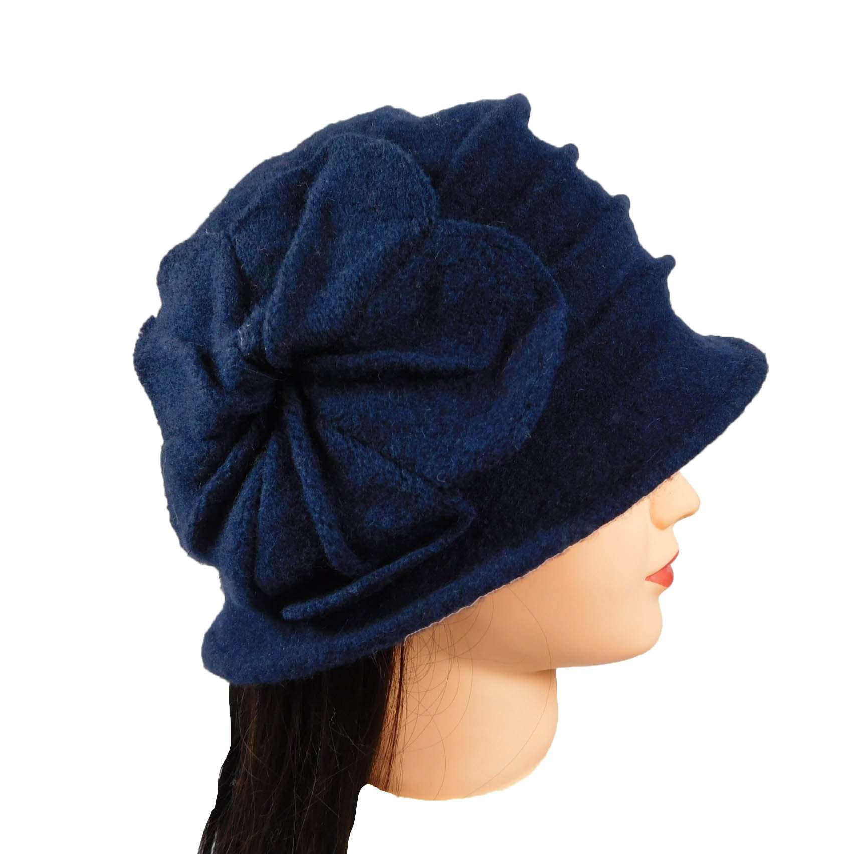 Navy Boiled Wool Hat Beanie Boardwalk Style Hats    