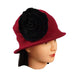 Red Cloche with Black Rose Beanie Boardwalk Style Hats    