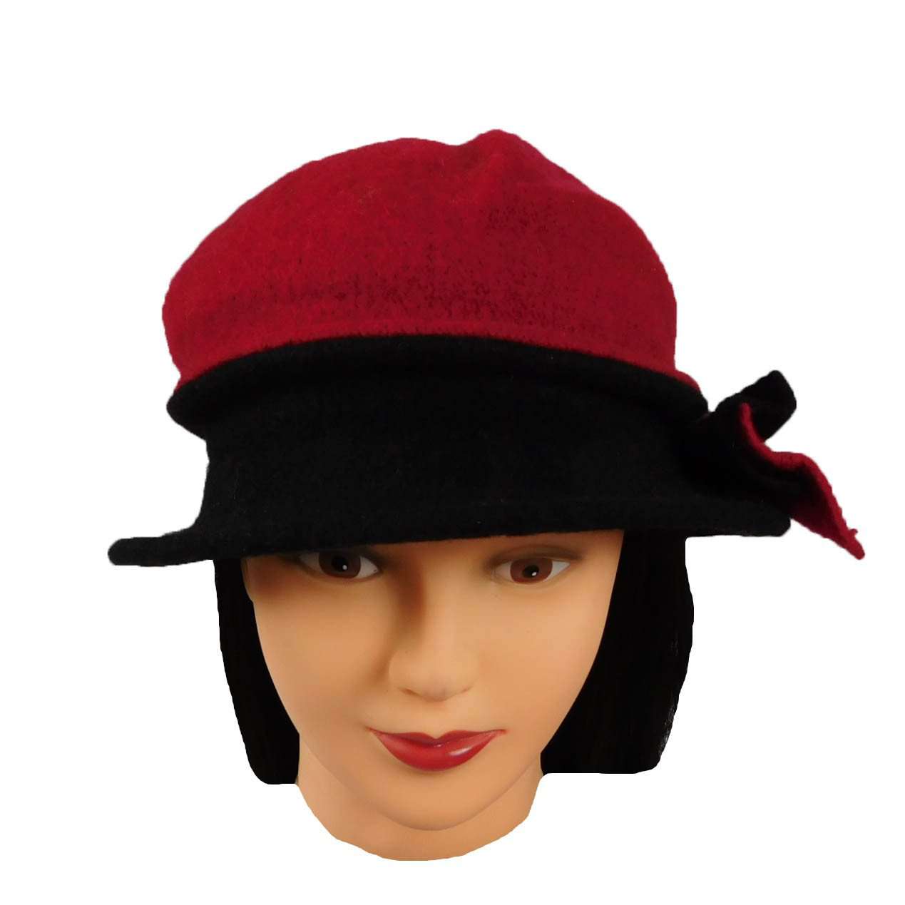 Red and Black Hat with Bow, Beanie - SetarTrading Hats 