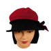 Red and Black Hat with Bow Beanie Jeanne Simmons    
