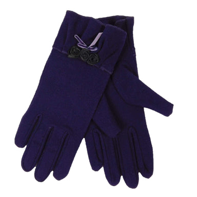Purple Gloves with Roses, Gloves - SetarTrading Hats 