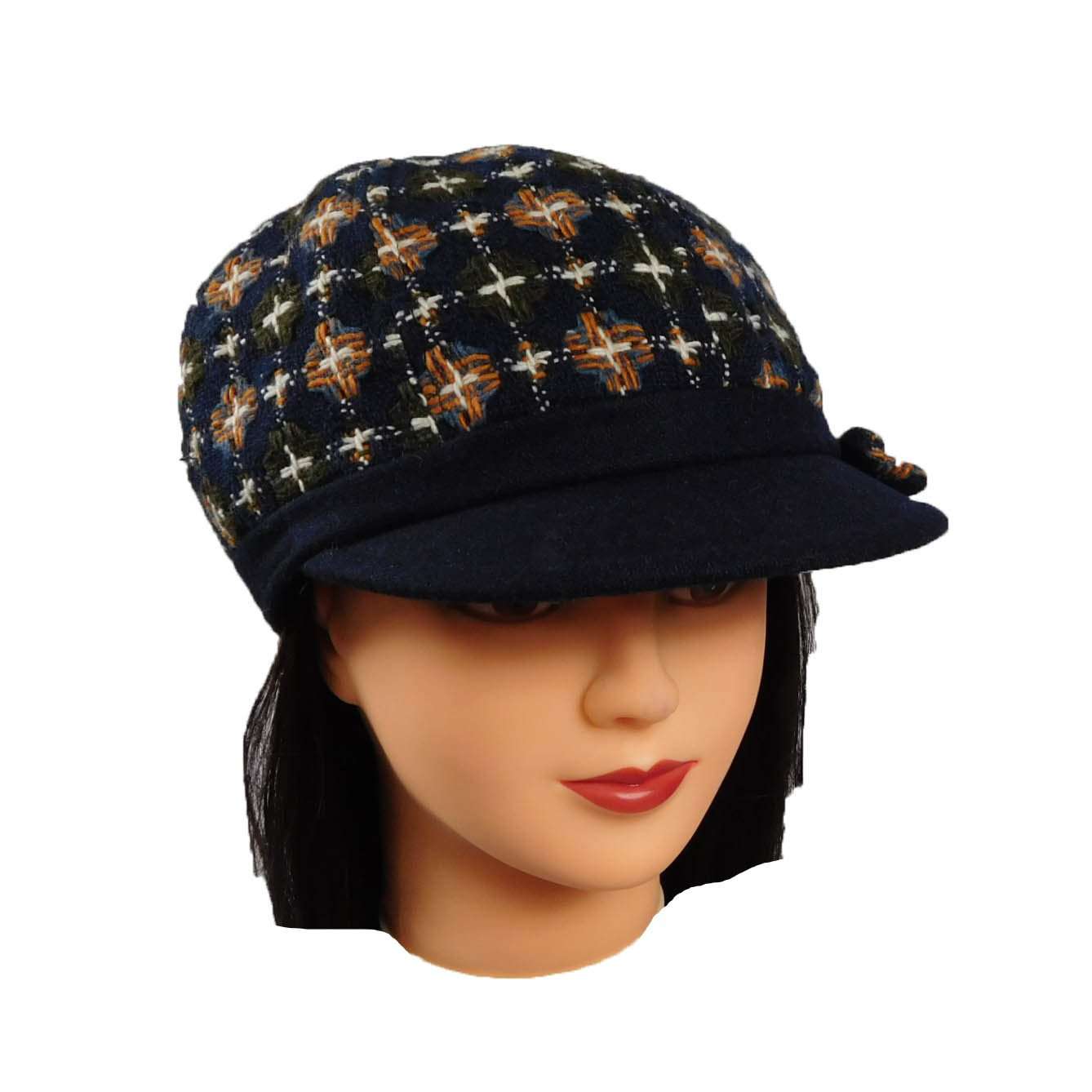Navy Cap with Bow Cap Jeanne Simmons Accessories