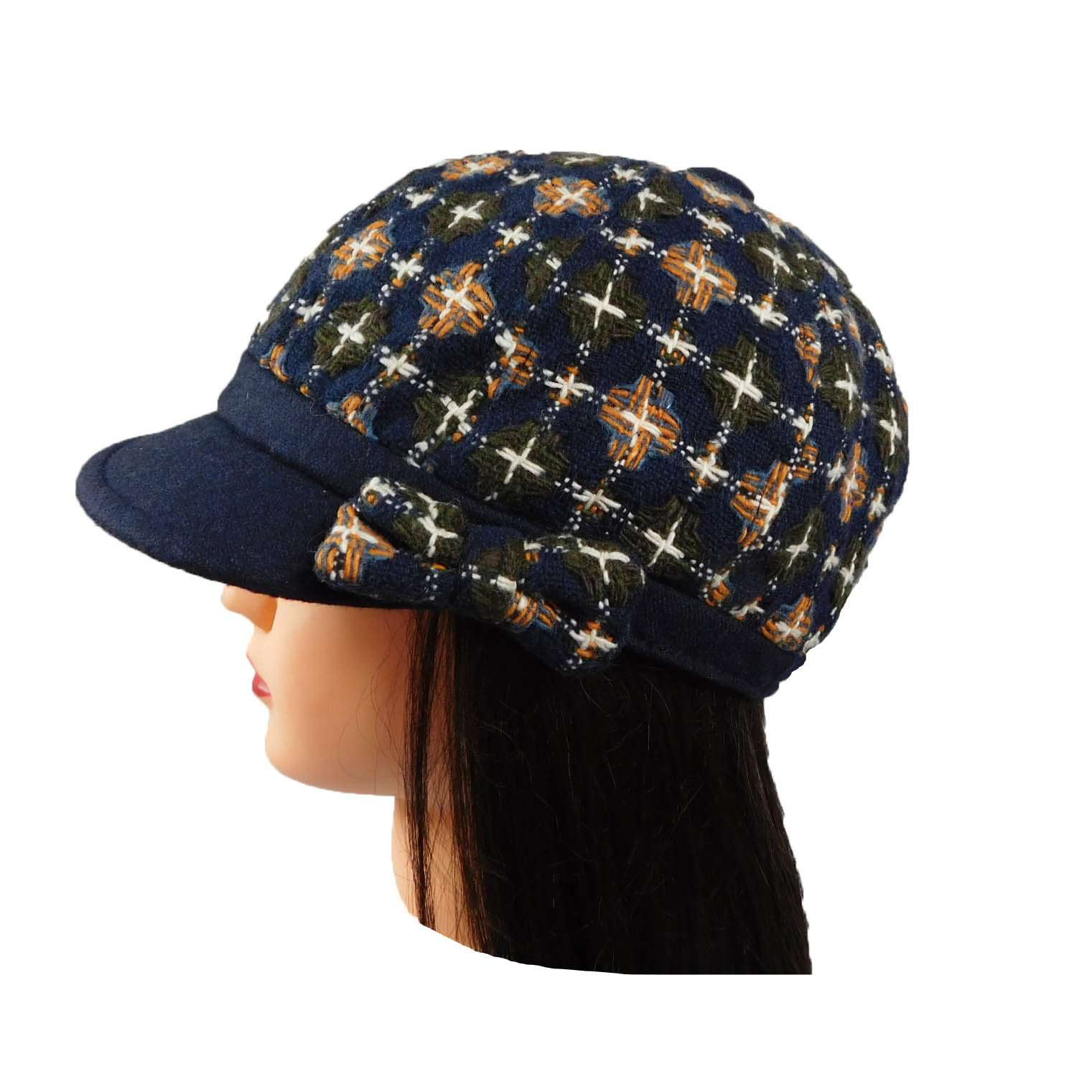 Navy Cap with Bow Cap Jeanne Simmons Accessories