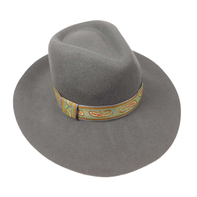 Large Floppy Brim Wool Felt Fedora Hat - Jeanne Simmons Hats Fedora Hat Jeanne Simmons WWWF267GY Grey  