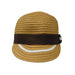 Small Straw Brim Cap with Ribbon Band and Bow by JSA for Women Cap Jeanne Simmons js8276TT Toast  