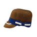 Small Straw Brim Cap with Ribbon Band and Bow by JSA for Women Cap Jeanne Simmons    