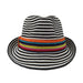 Black and White Striped Summer Fedora Hat - Jeanne Simmons Hats, Fedora Hat - SetarTrading Hats 