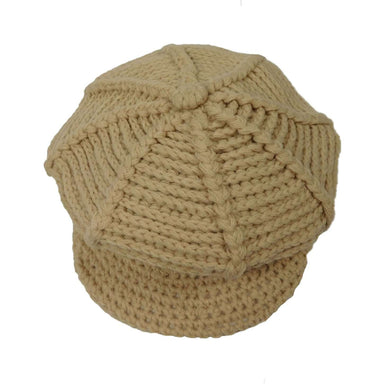 Knit Newsboy Cap Cap Jeanne Simmons WWPK209TN Tan  