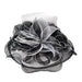 White and Black Organza Hat with Two Tone Floral Accent, Dress Hat - SetarTrading Hats 