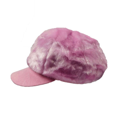 Pink Fur Newsboy Cap, Cap - SetarTrading Hats 