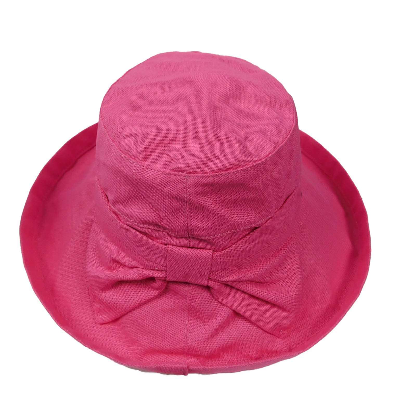 Kettle Brim Cotton Hat with Bow - Scala Hats, Kettle Brim Hat - SetarTrading Hats 