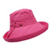 Kettle Brim Cotton Hat with Bow - Scala Hats Kettle Brim Hat Scala Hats WSCT638FC Fuchsia  