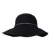 Shapeable Brim Packable Ribbon Bucket Hat - Scala Hats Wide Brim Hat Scala Hats lc754BK Black  