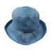 Kettle Brim Ribbon Hat - Scala Collection Hats Kettle Brim Hat Scala Hats WSPP634BL Blue  