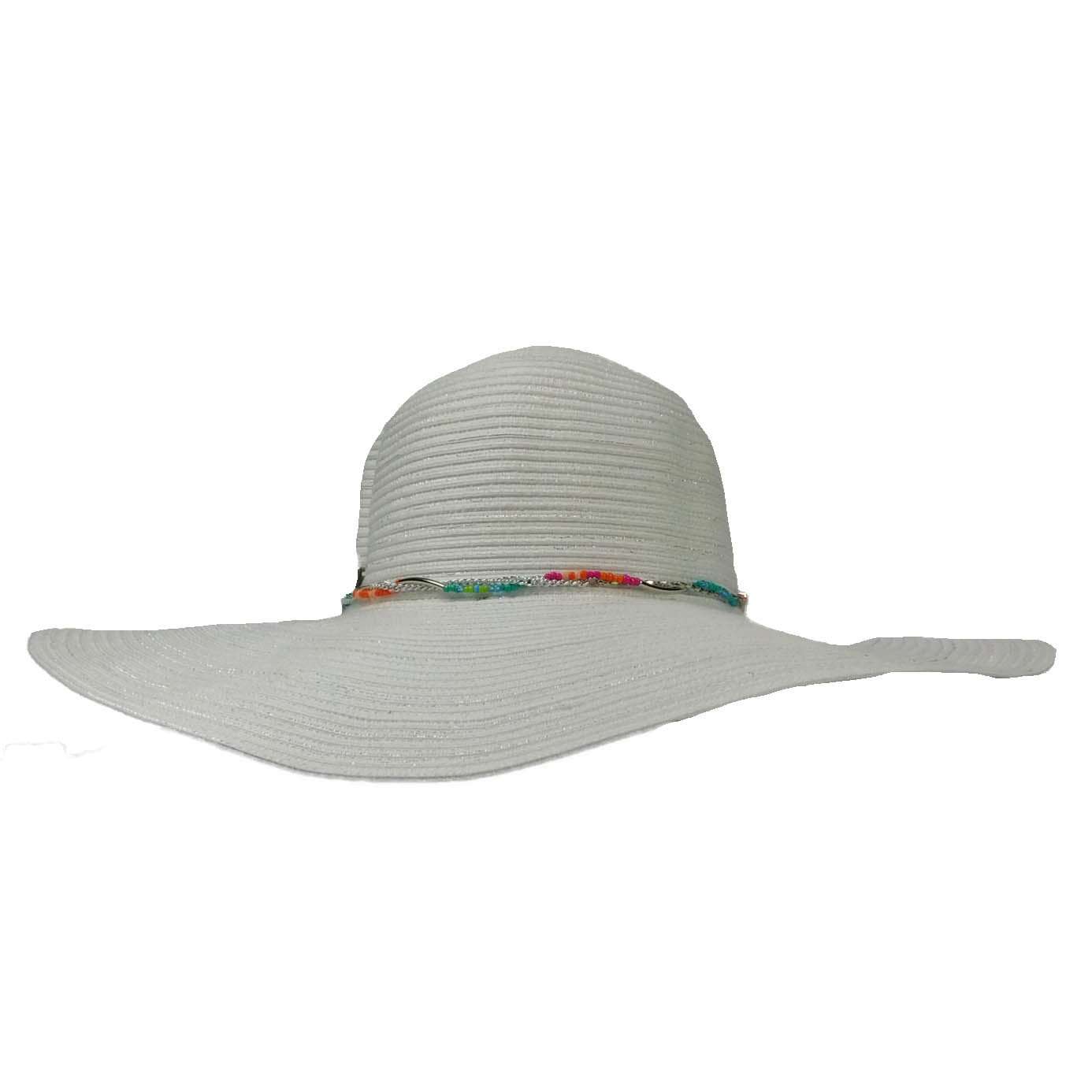 Floppy Hat with Bead and Chain Band, Floppy Hat - SetarTrading Hats 