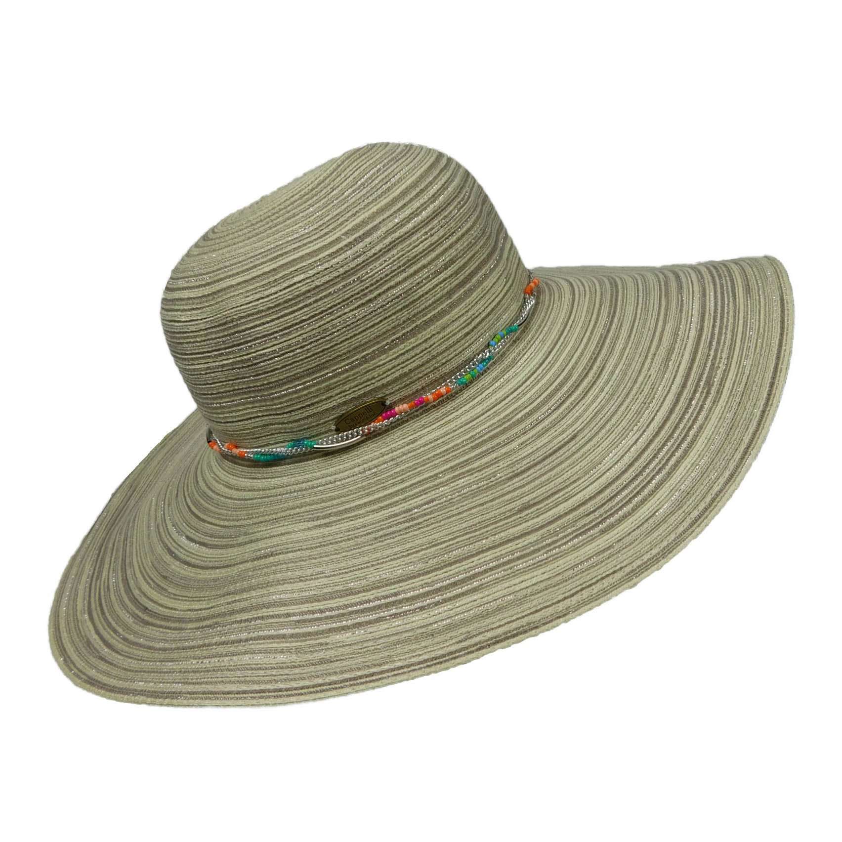 Floppy Hat with Bead and Chain Band, Floppy Hat - SetarTrading Hats 