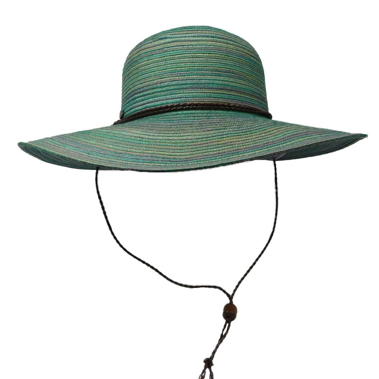 Floppy Hat with Chin Cord by Cappelli Floppy Hat Cappelli Straworld csw202TL Teal Medium (57 cm) 