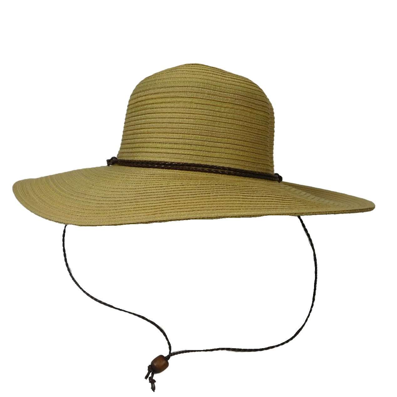 Saltwater Taffy Polybraid Wide Brim Beach Hat - DPC Sun Hats Toast / Medium (57 cm)