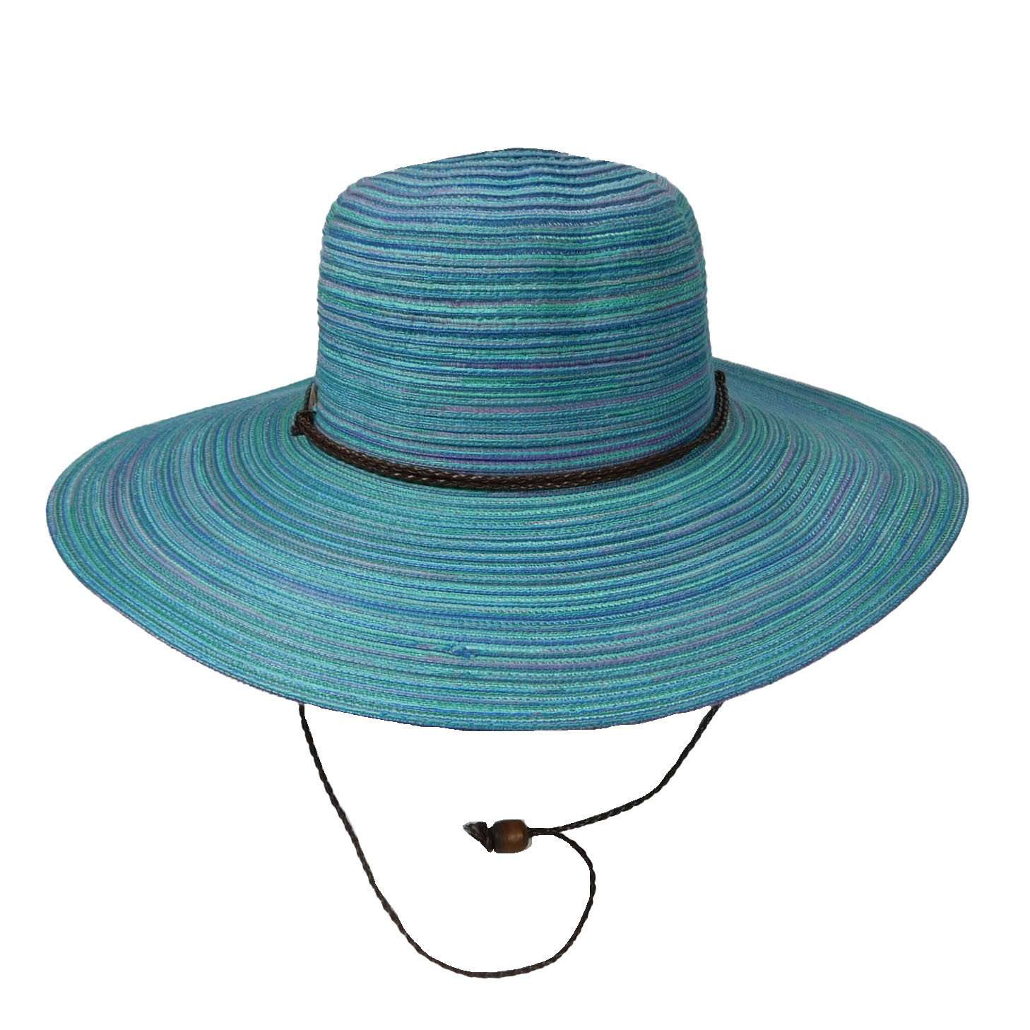 Saltwater Taffy Polybraid Wide Brim Beach Hat - DPC Sun Hats Wide Brim Sun Hat Dorfman Hat Co. LP313TQ Turquoise Medium (57 cm) 