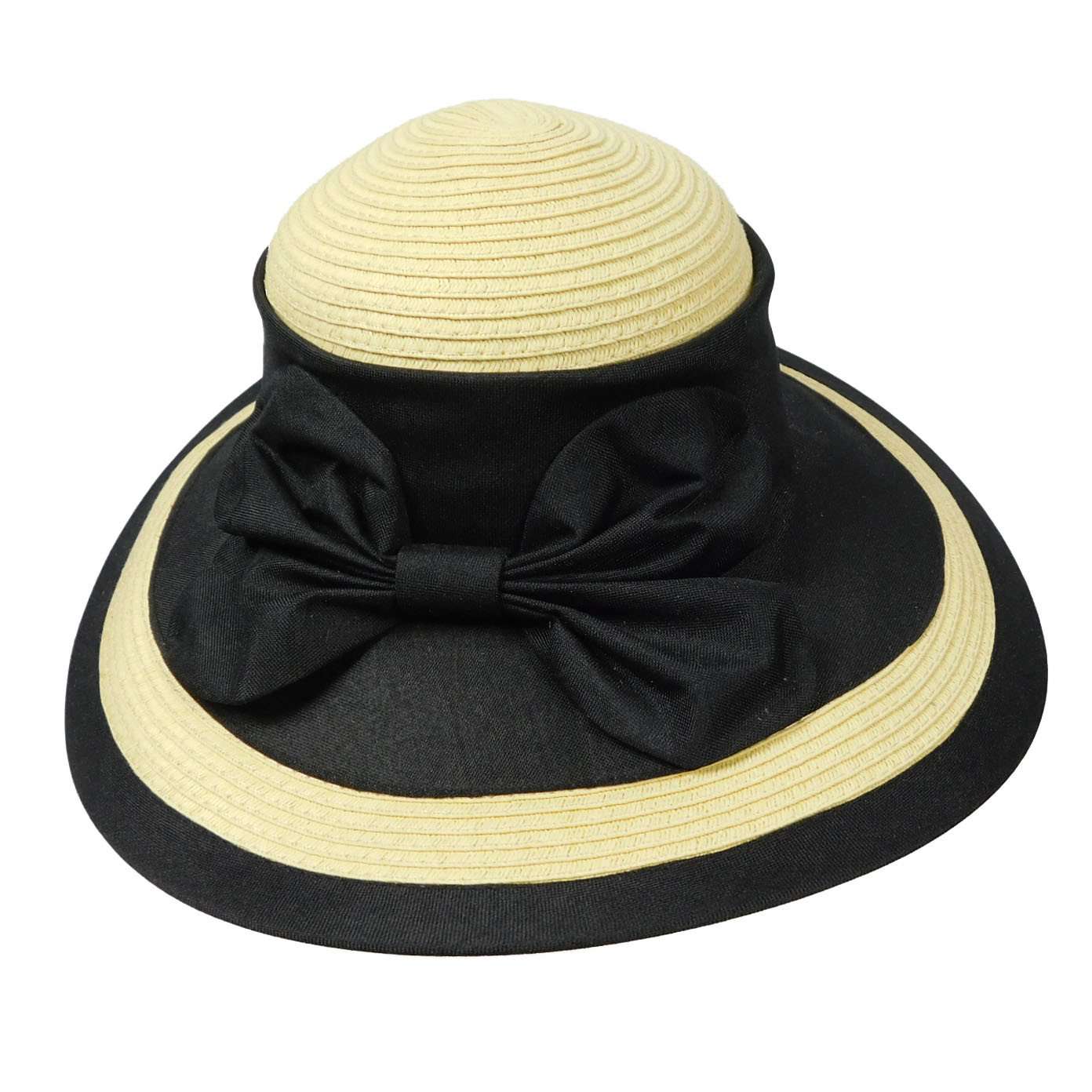 Elegant Summer Hat with Large Linen Bow - Callanan Hats Wide Brim Hat Callanan Hats    