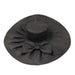 Classy Sun Hat with Large Bow - Jeanne Simmons Hats Wide Brim Sun Hat Jeanne Simmons js1999bk Black  