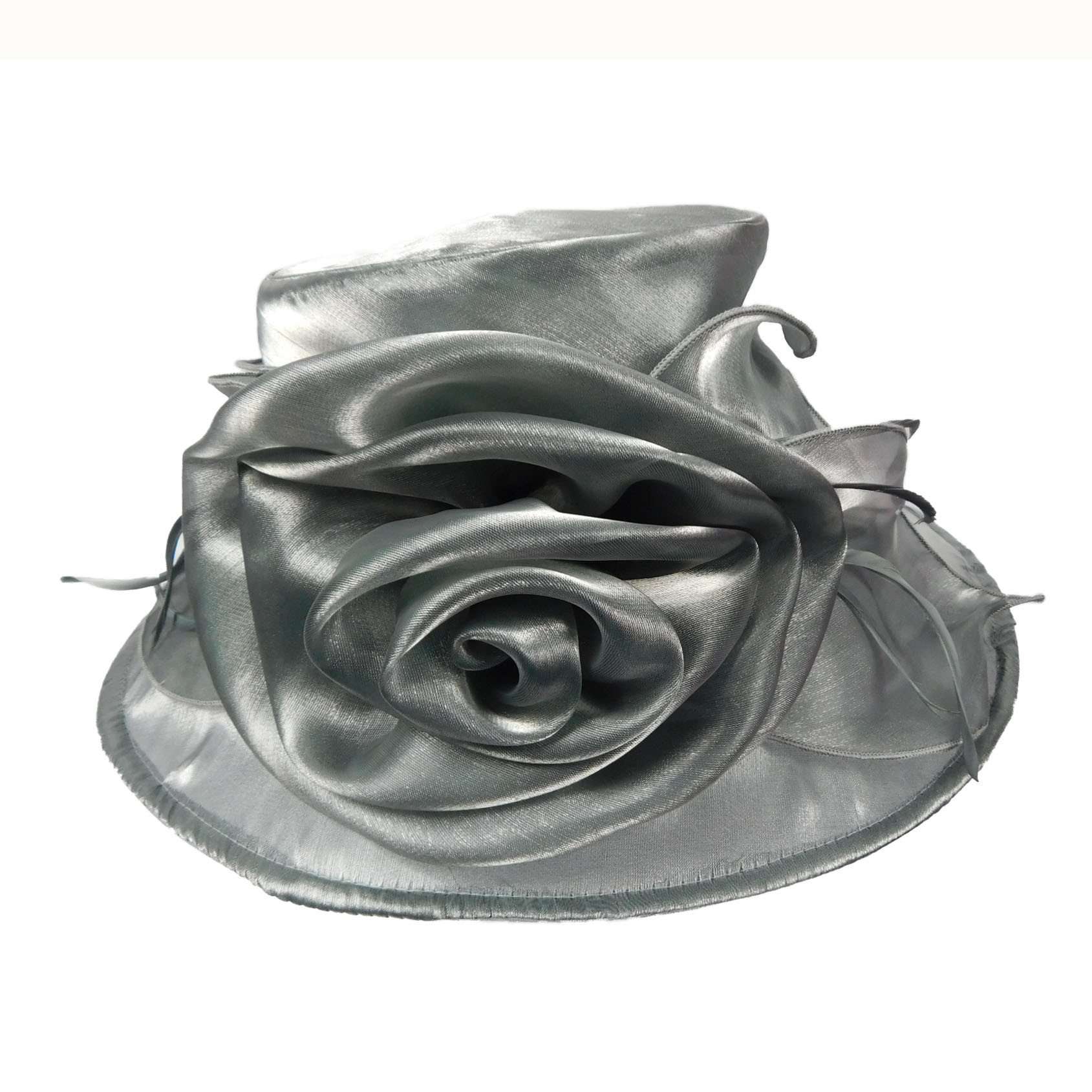Organza Hat with Rose Dress Hat Something Special LA WSSK760GY Grey  