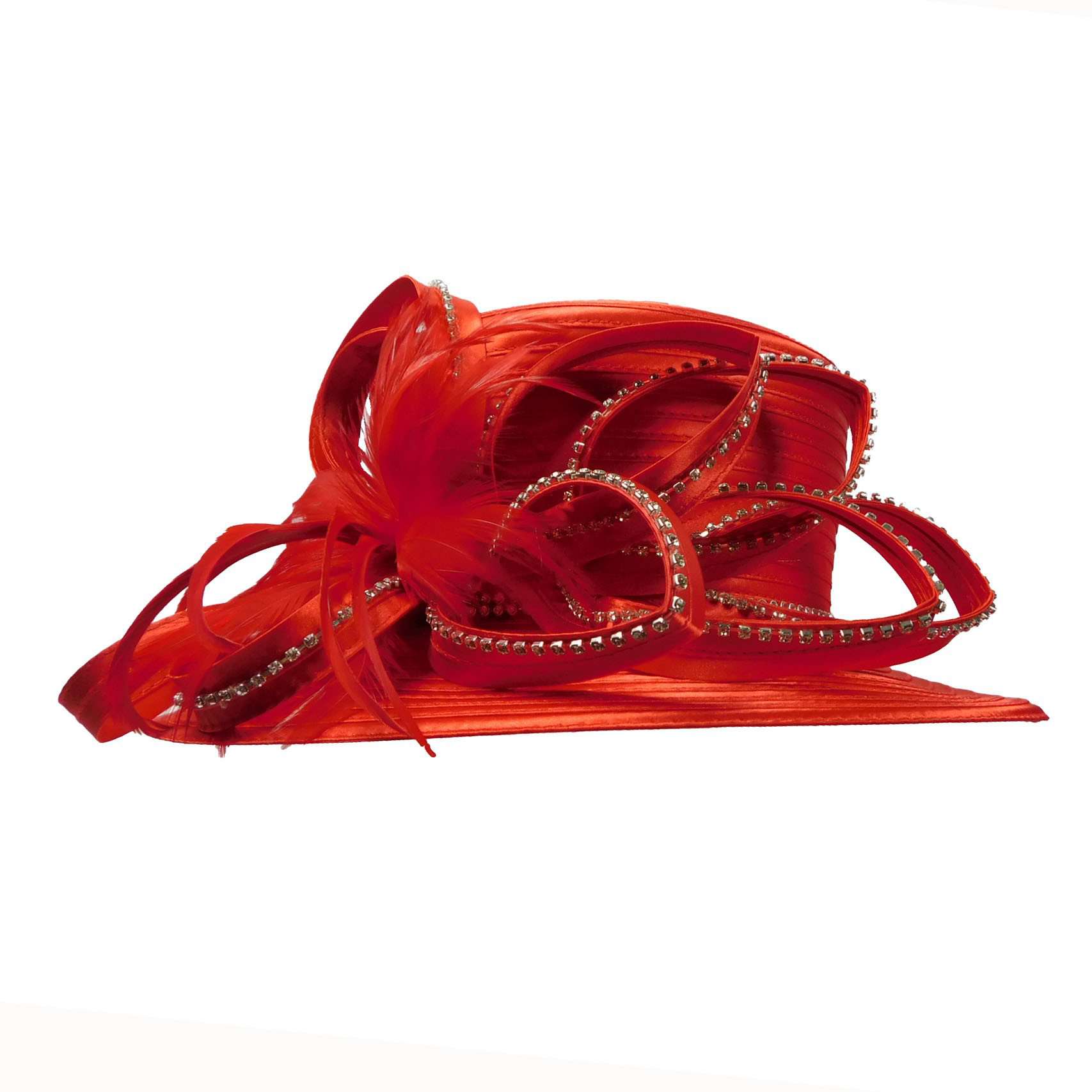 Satin Ribbon Dress Hat with Loopy Ribbon Accent, Dress Hat - SetarTrading Hats 