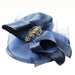 Satin Braid Dress Hat with Rhinestone Leaf Accent Dress Hat Something Special LA WWSR803NV Navy  