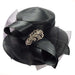 Satin Braid Dress Hat with Rhinestone Leaf Accent Dress Hat Something Special LA WWSR803BK Black  
