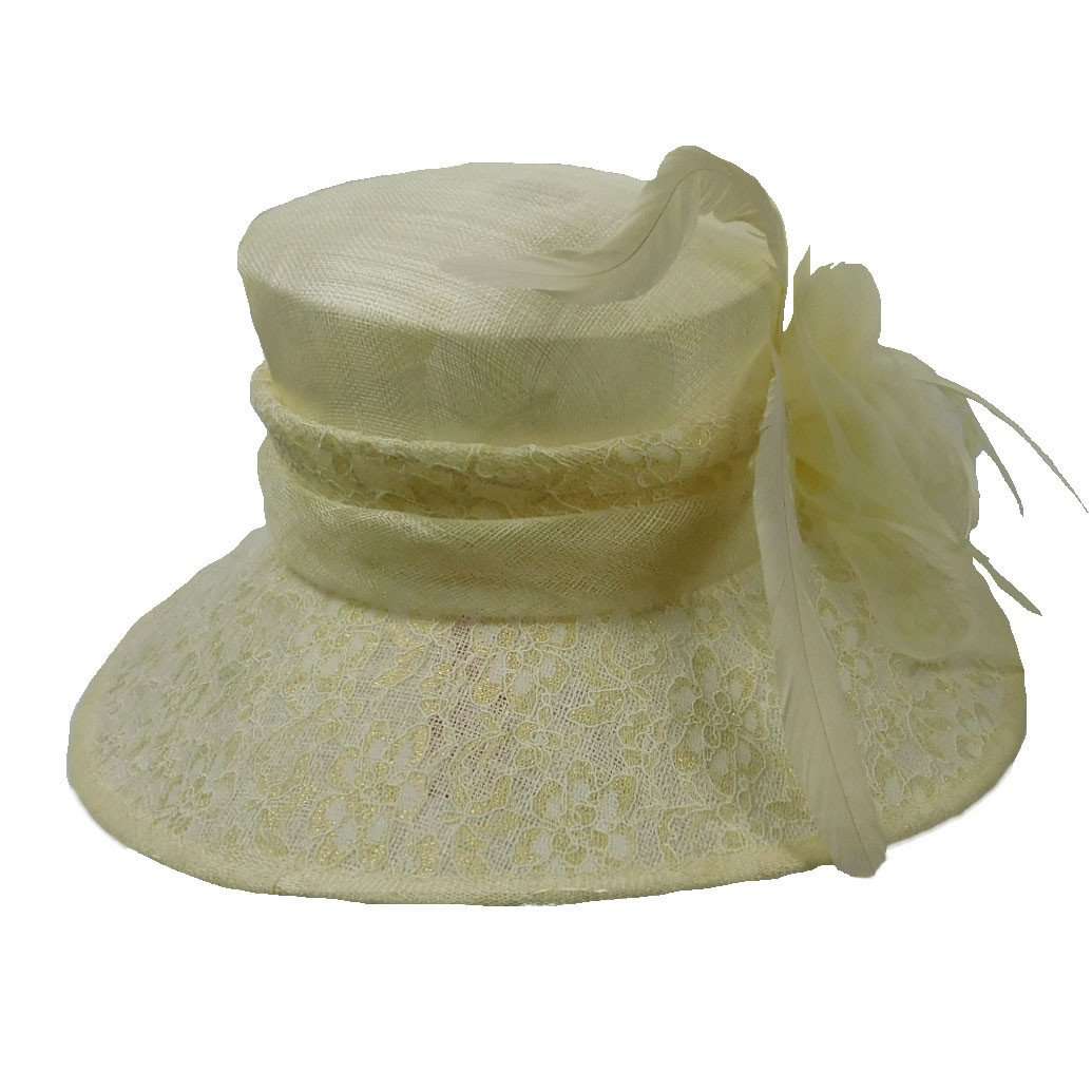Sinamay Derby Hat with Lace Brim Dress Hat Something Special LA    