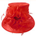 Satin Organza Hat with Lily Flower Dress Hat Something Special LA WSSK762RD Red  