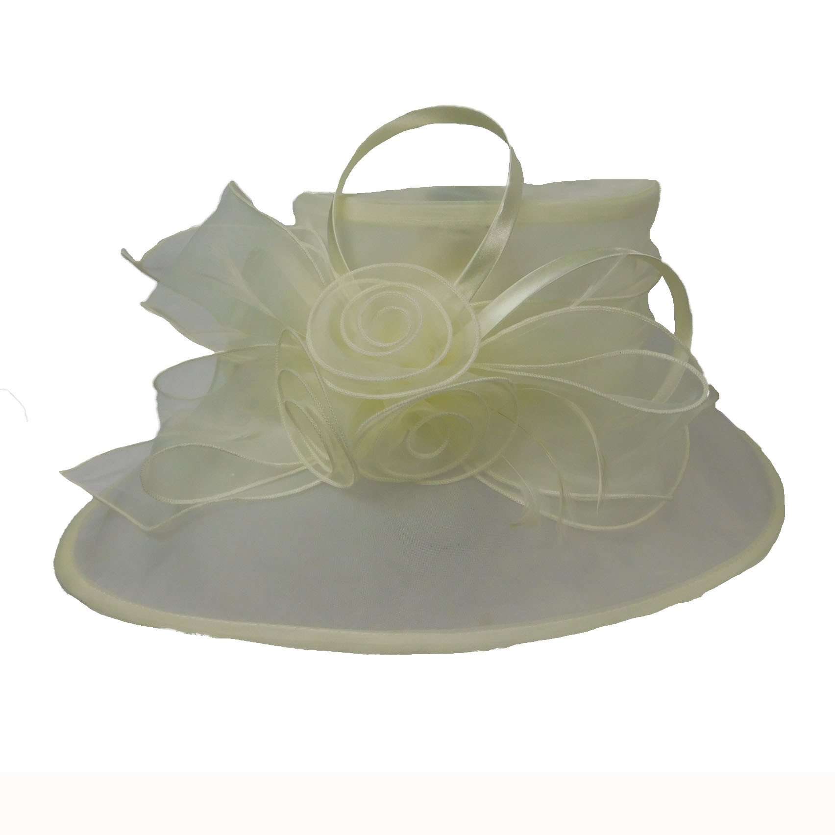 Organza Hat with Three Roses Dress Hat Something Special LA WSSK761IV Ivory  
