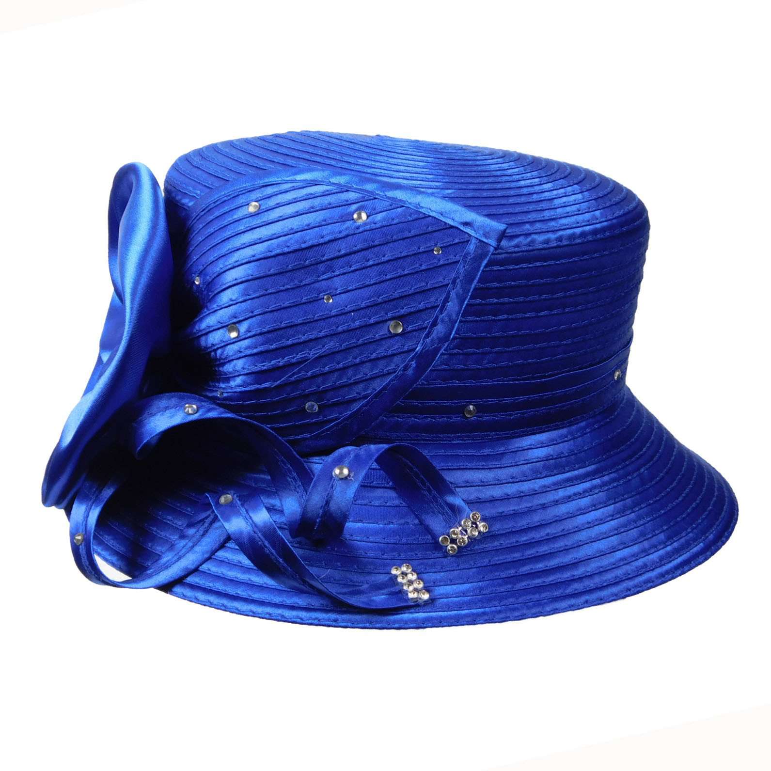 Satin Braid Dress Hat with Rhinestones, Dress Hat - SetarTrading Hats 