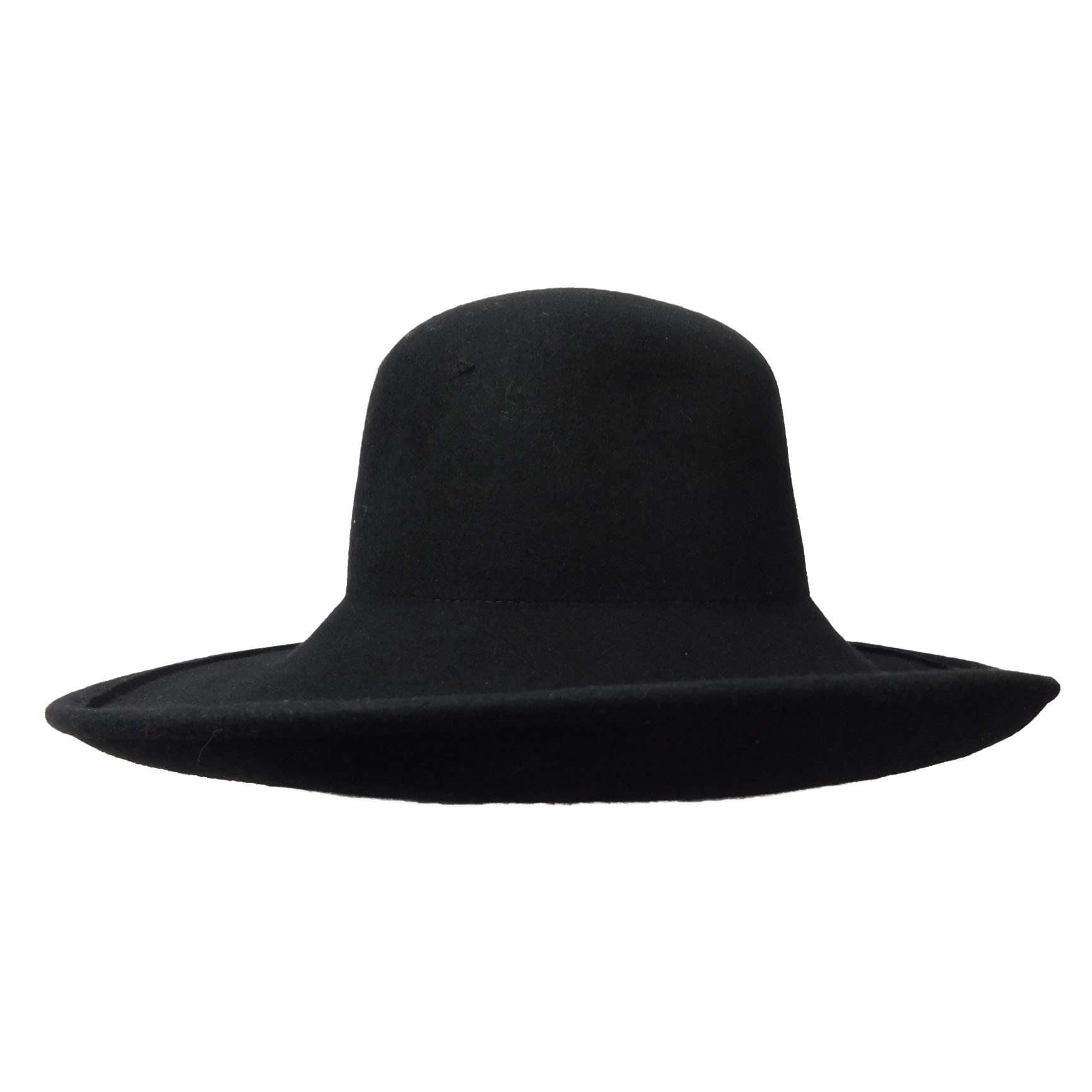 Large Curled Brim Wool Felt Hat — SetarTrading Hats