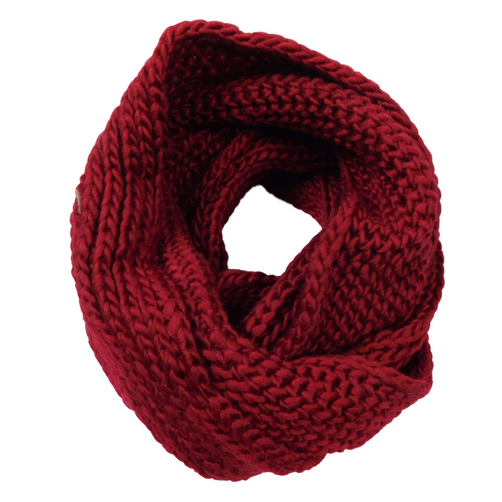 Knit Infinity Scarf Scarves JEL WWPO285DR Dark Red  