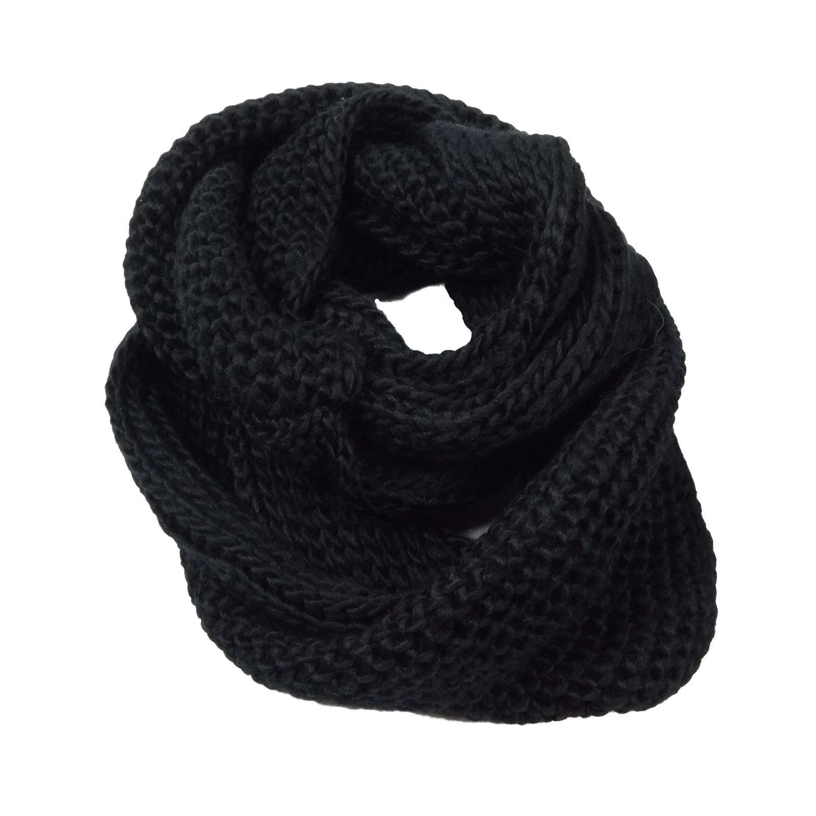 Knit Infinity Scarf Scarves JEL WWPO285CK Black  