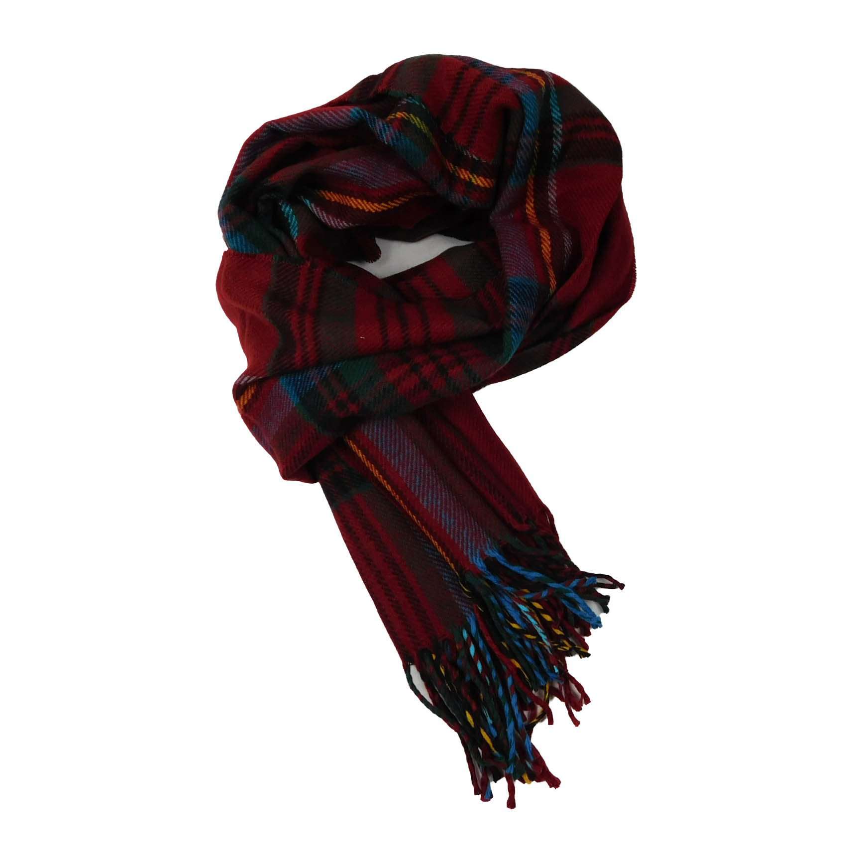 Large Plaid Scarf Scarves Jeanne Simmons M0024RD Red  