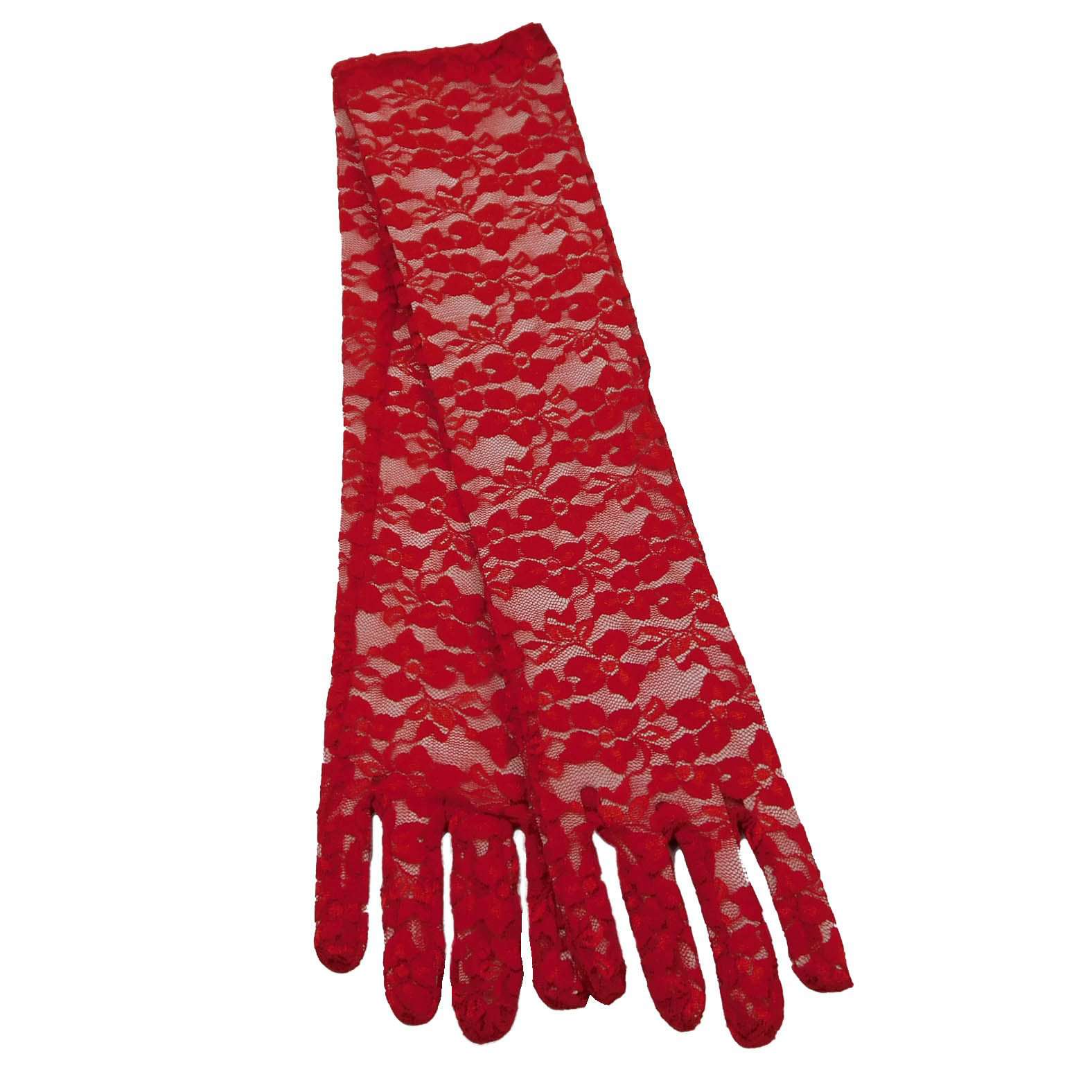 Full Arm Lace Glove Gloves Jeanne Simmons M0027RD Red  